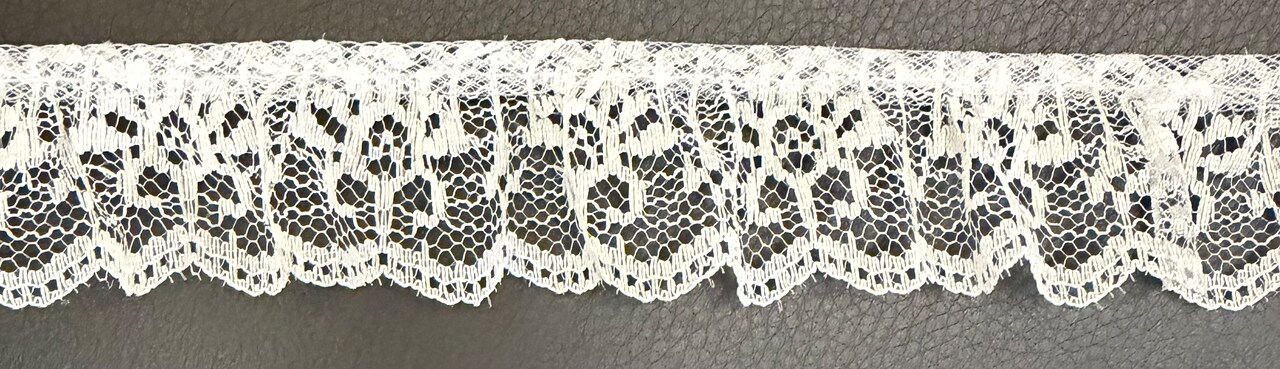 1" Ruffled Gathered Lace Trimming - 12 Continuous Yards! - Color Options!